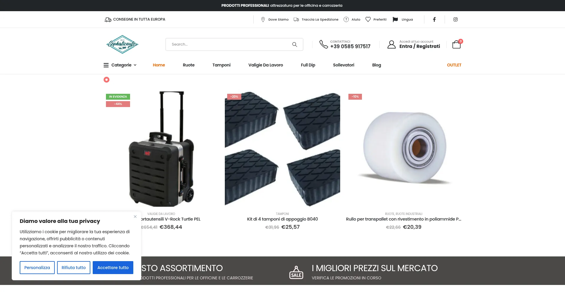 Website screenshot of Sophisticauto.com