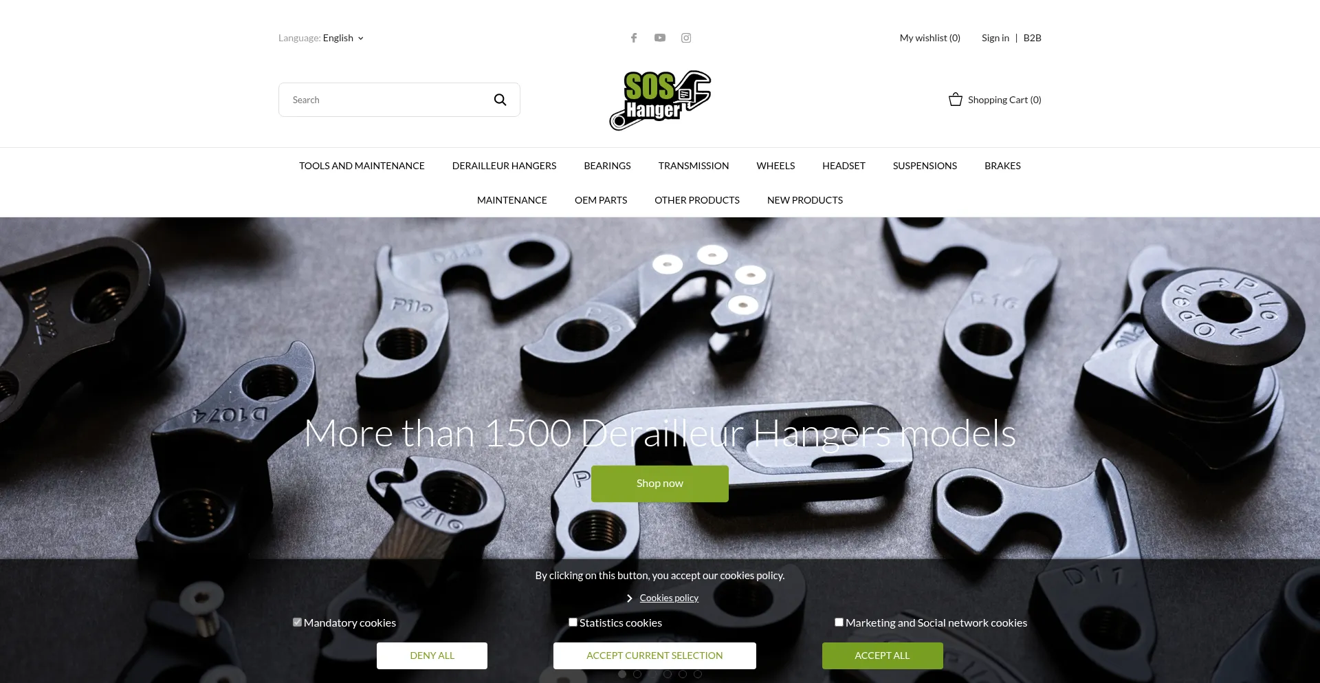 Website screenshot of Soshanger.com