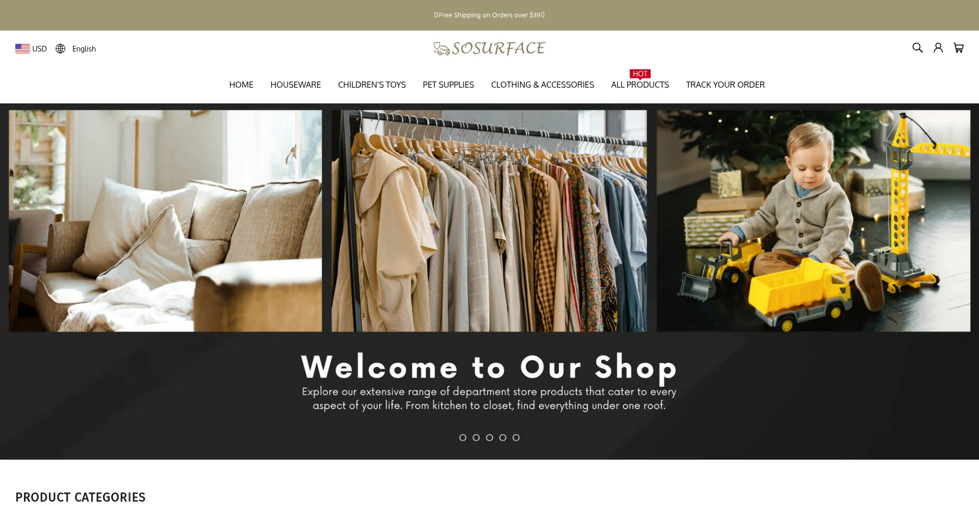 Website screenshot of Sosurface.com