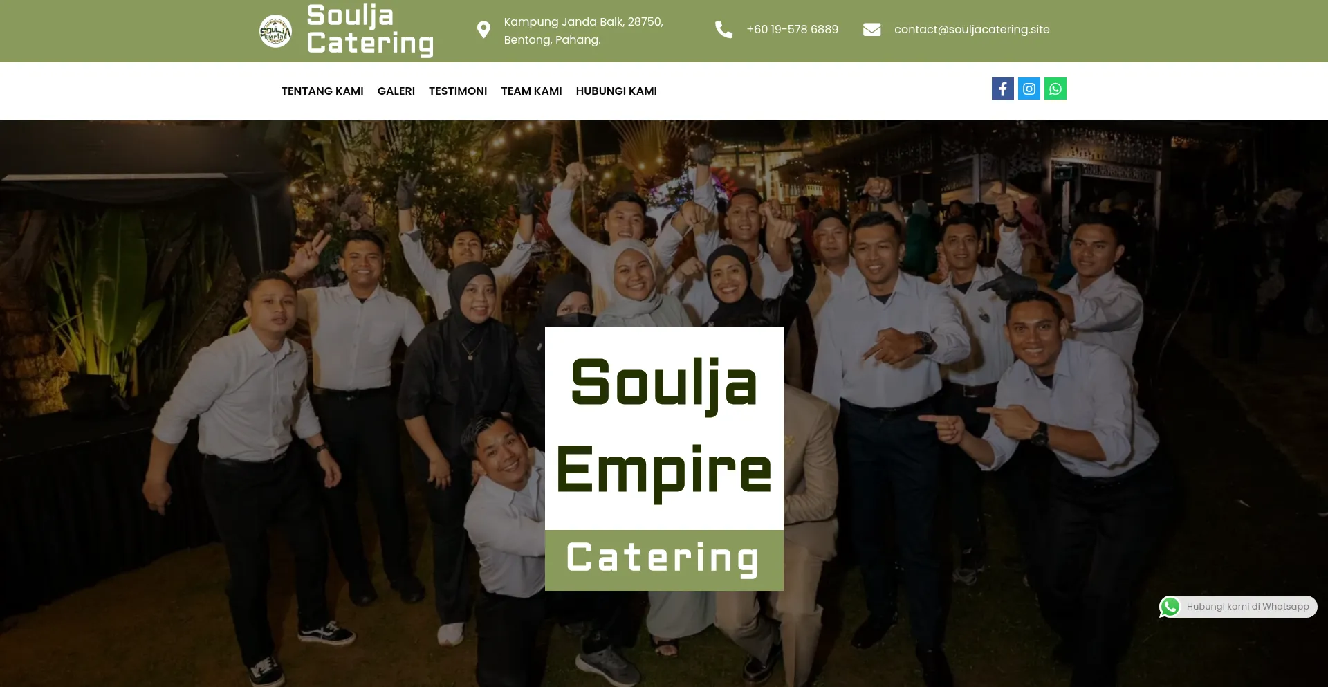 Website screenshot of Souljacatering.site