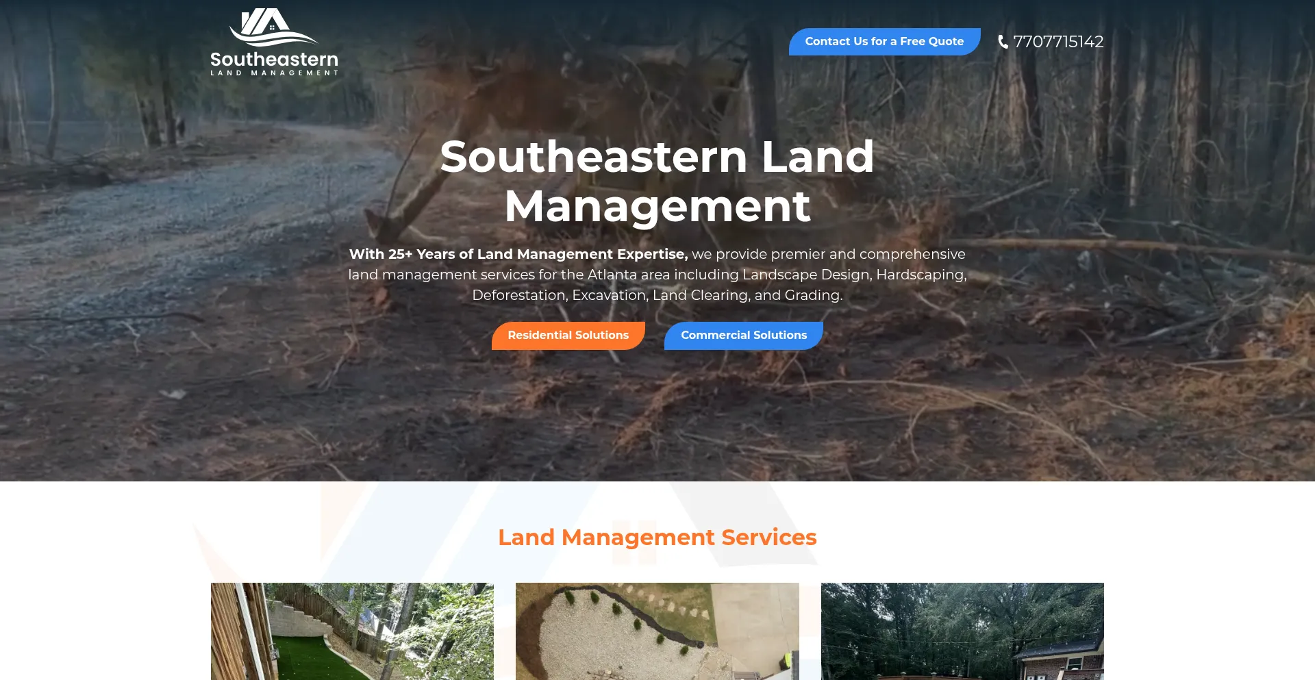Website screenshot of Southeasternlandmanagement.com