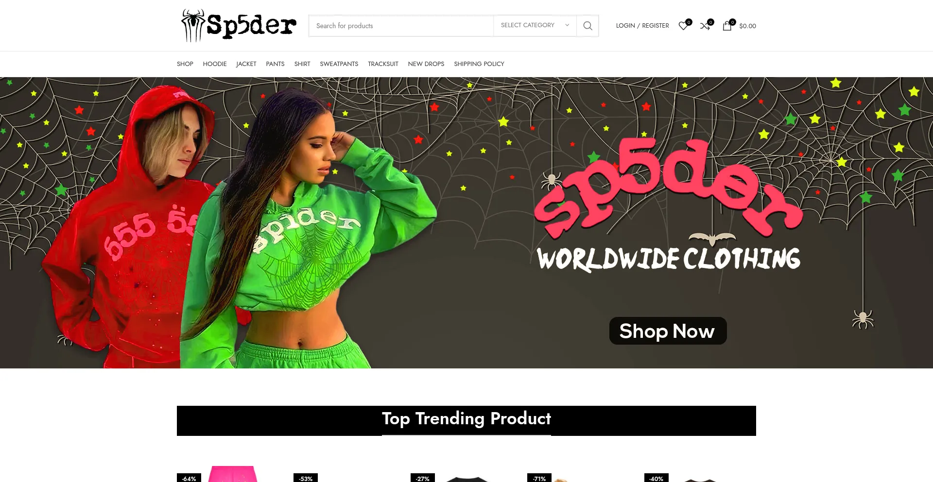 Website screenshot of Sp5der.com.co