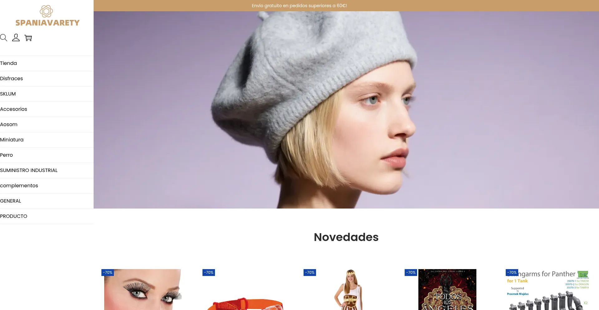 Website screenshot of Spaniavarety.com