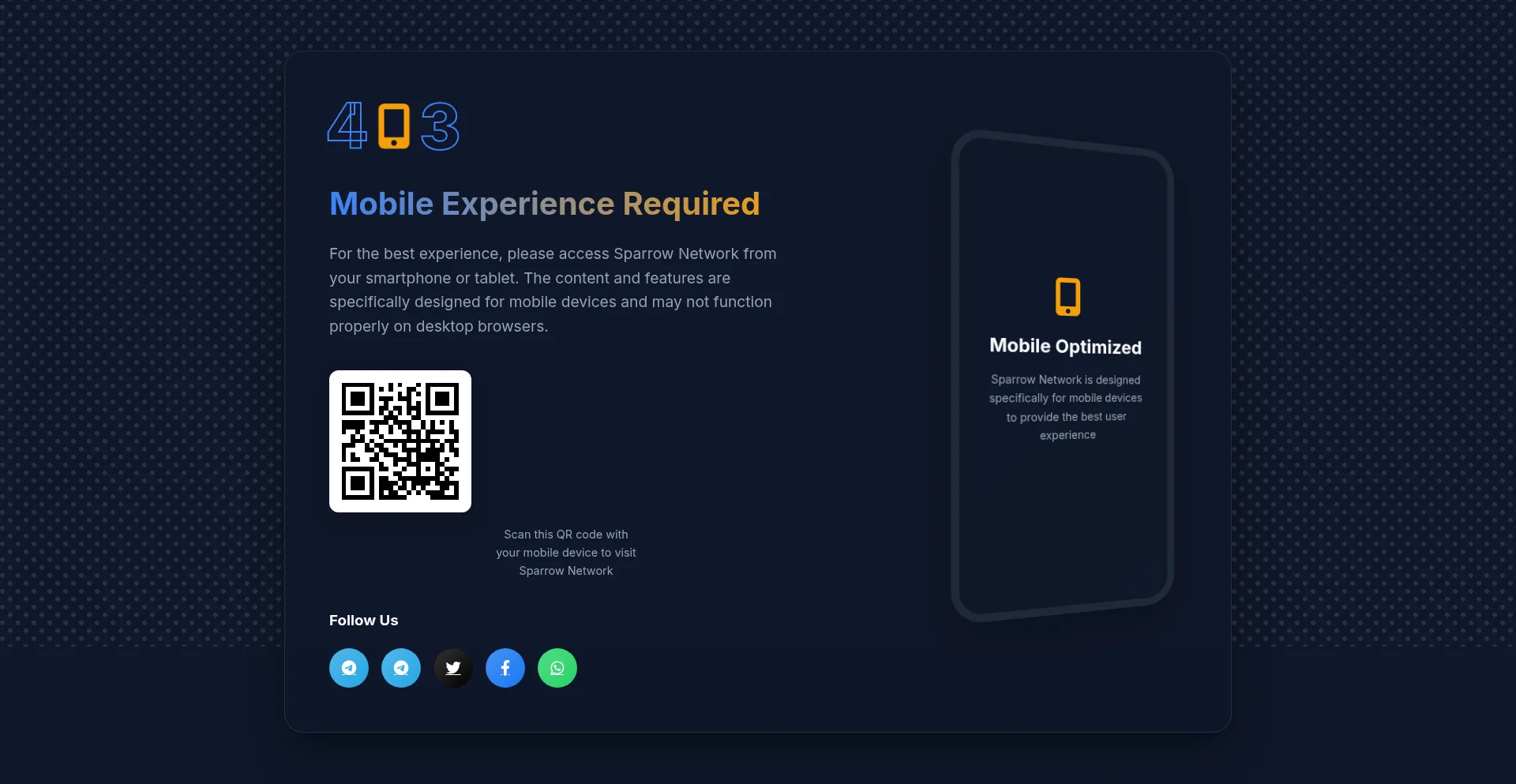 Website screenshot of Sparrow-network.com