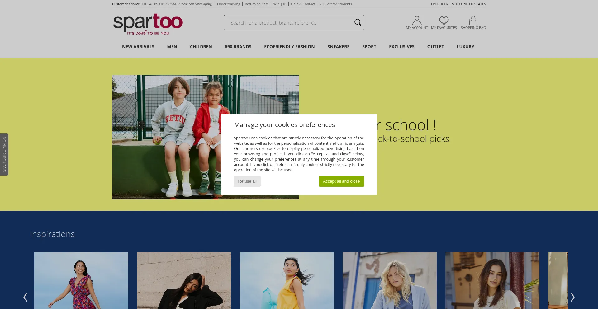 Website screenshot of Spartoo.net