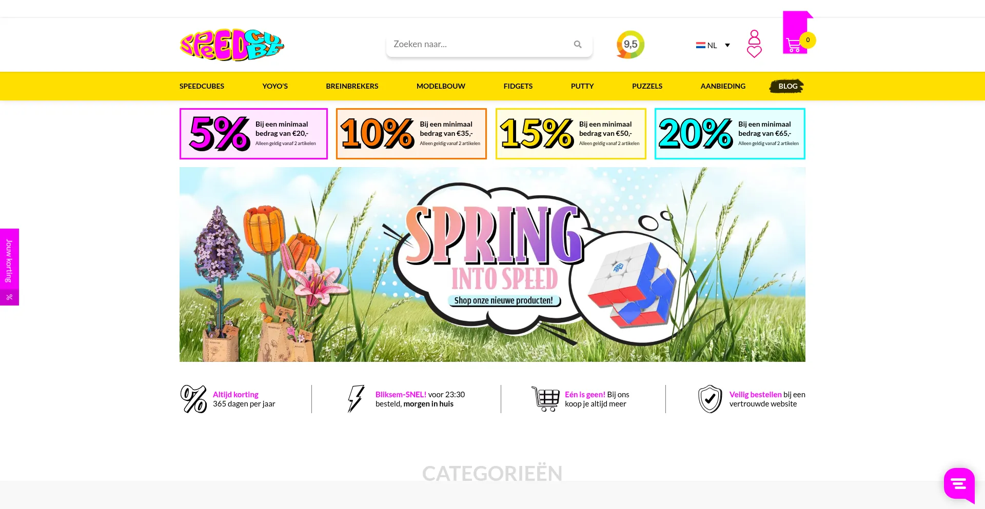 Website screenshot of Speedcube.nl