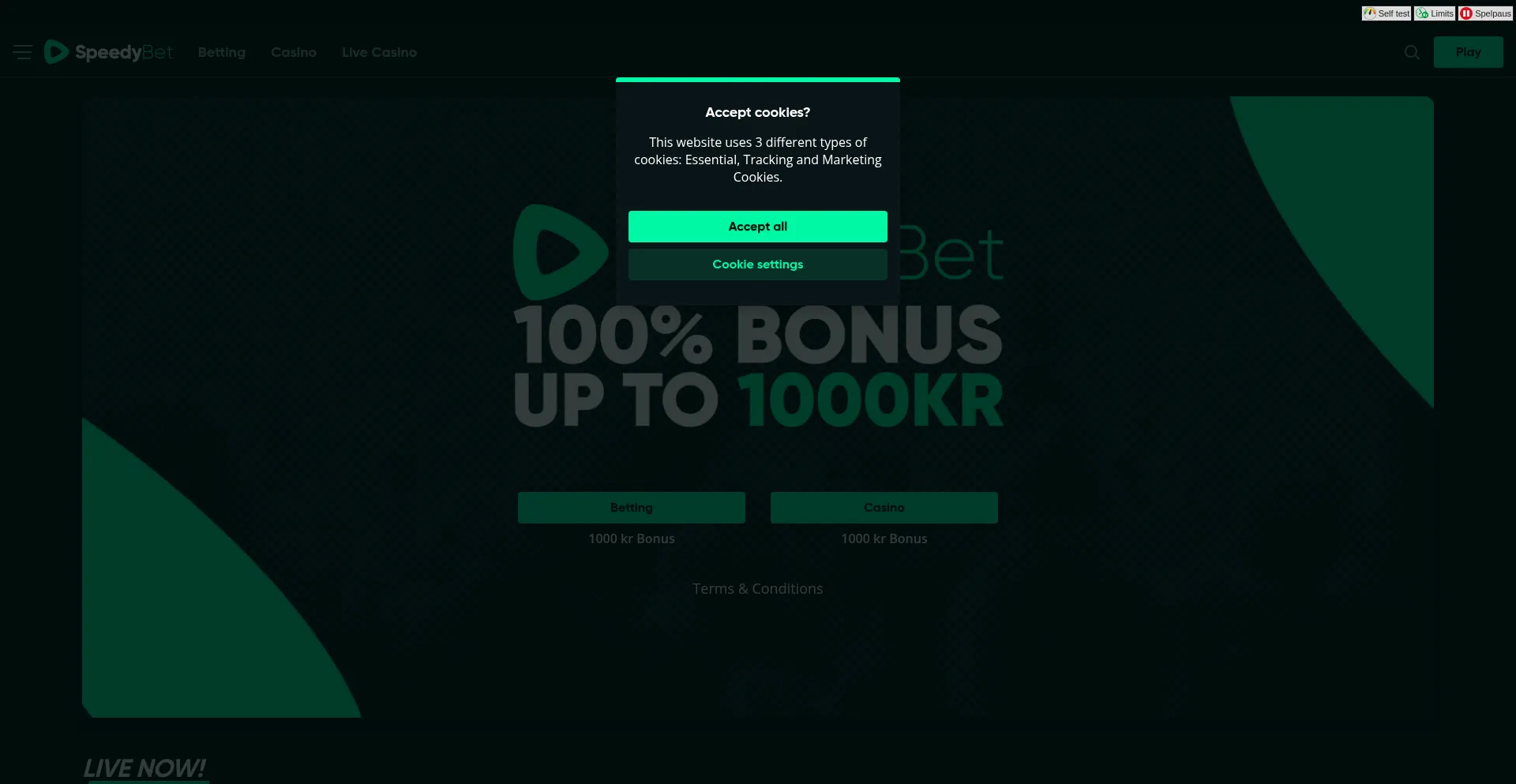 Speedybet.com Screenshot