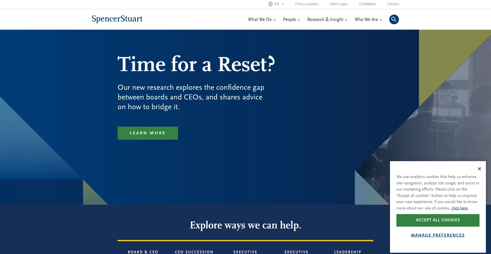 Website screenshot of Spencerstuart.com