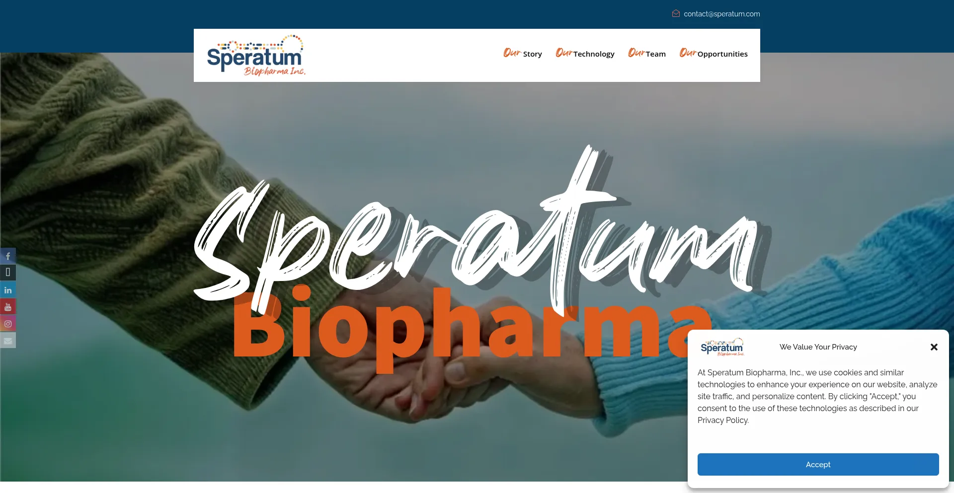 Website screenshot of Speratum.com