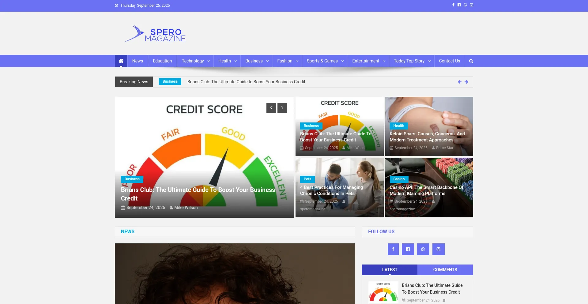 Speromagazine.com Screenshot