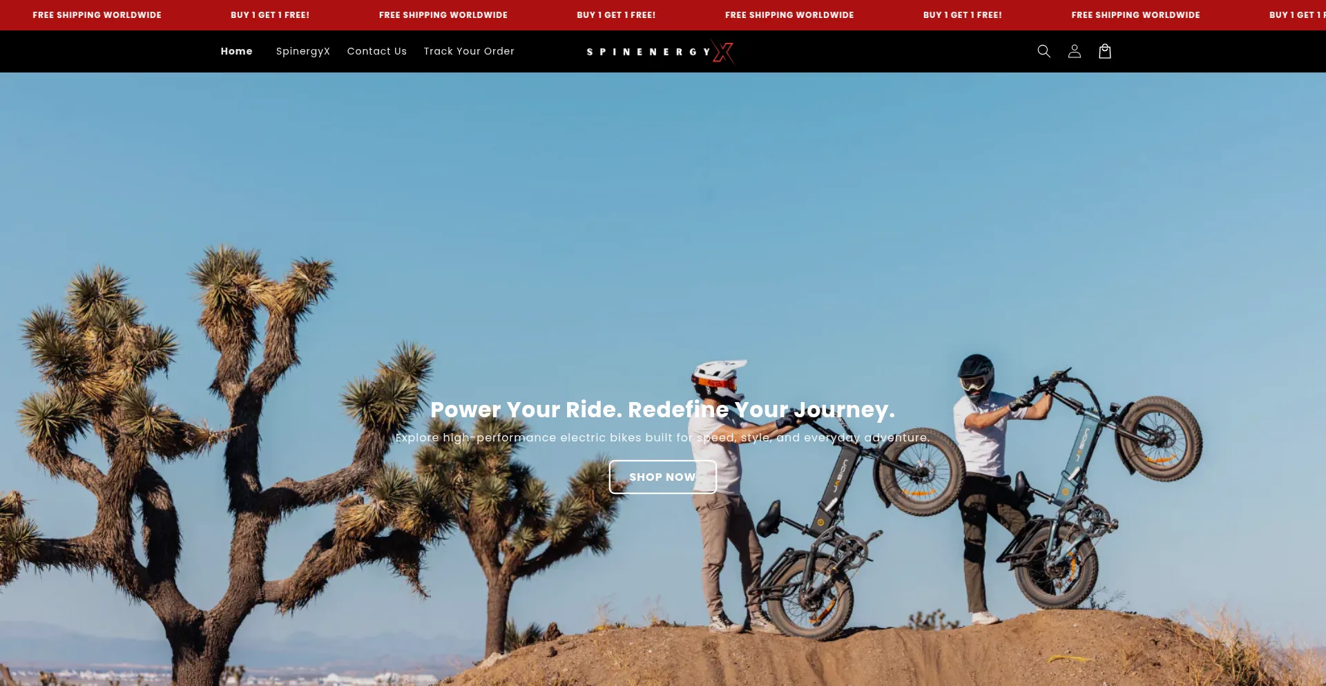 Website screenshot of Spinenergyx.com