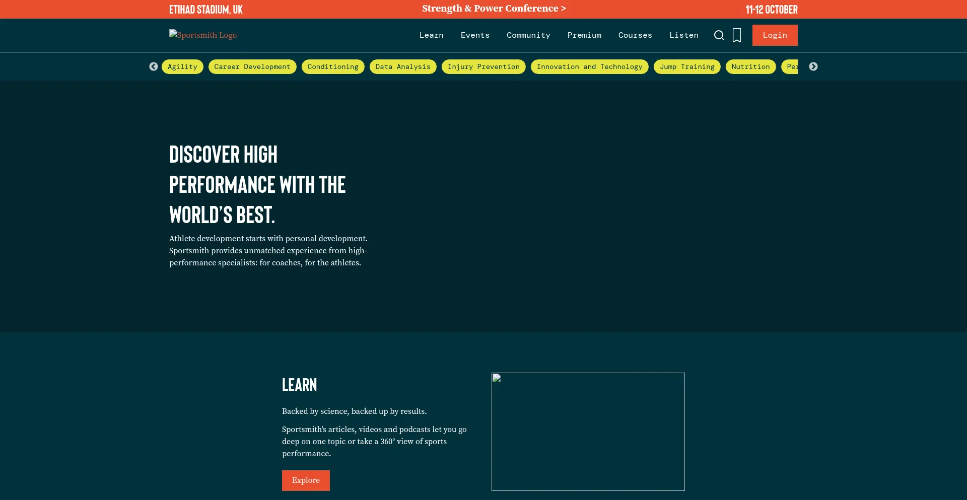 Website screenshot of Sportsmith.co