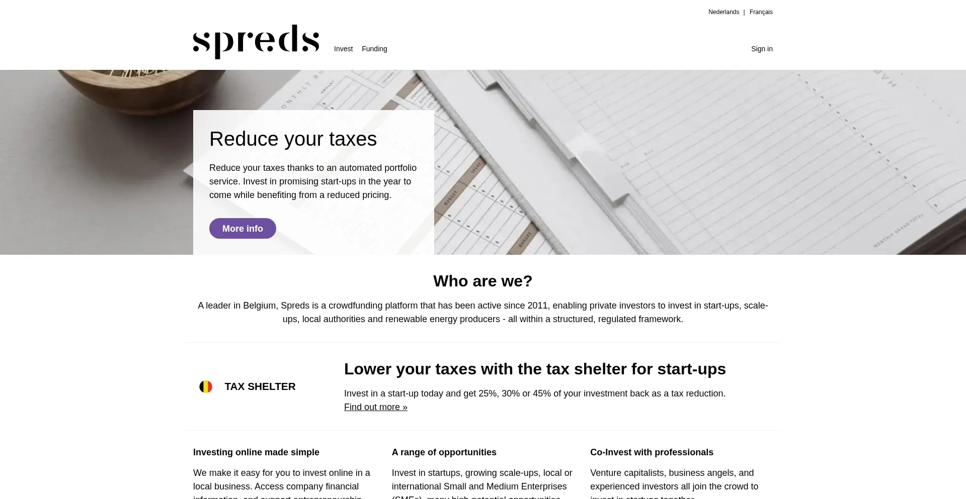 Spreds.com Screenshot