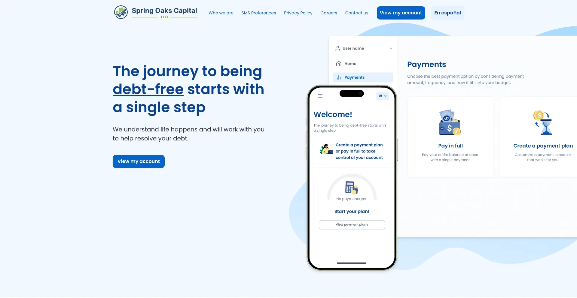 Website screenshot of Springoaks.com