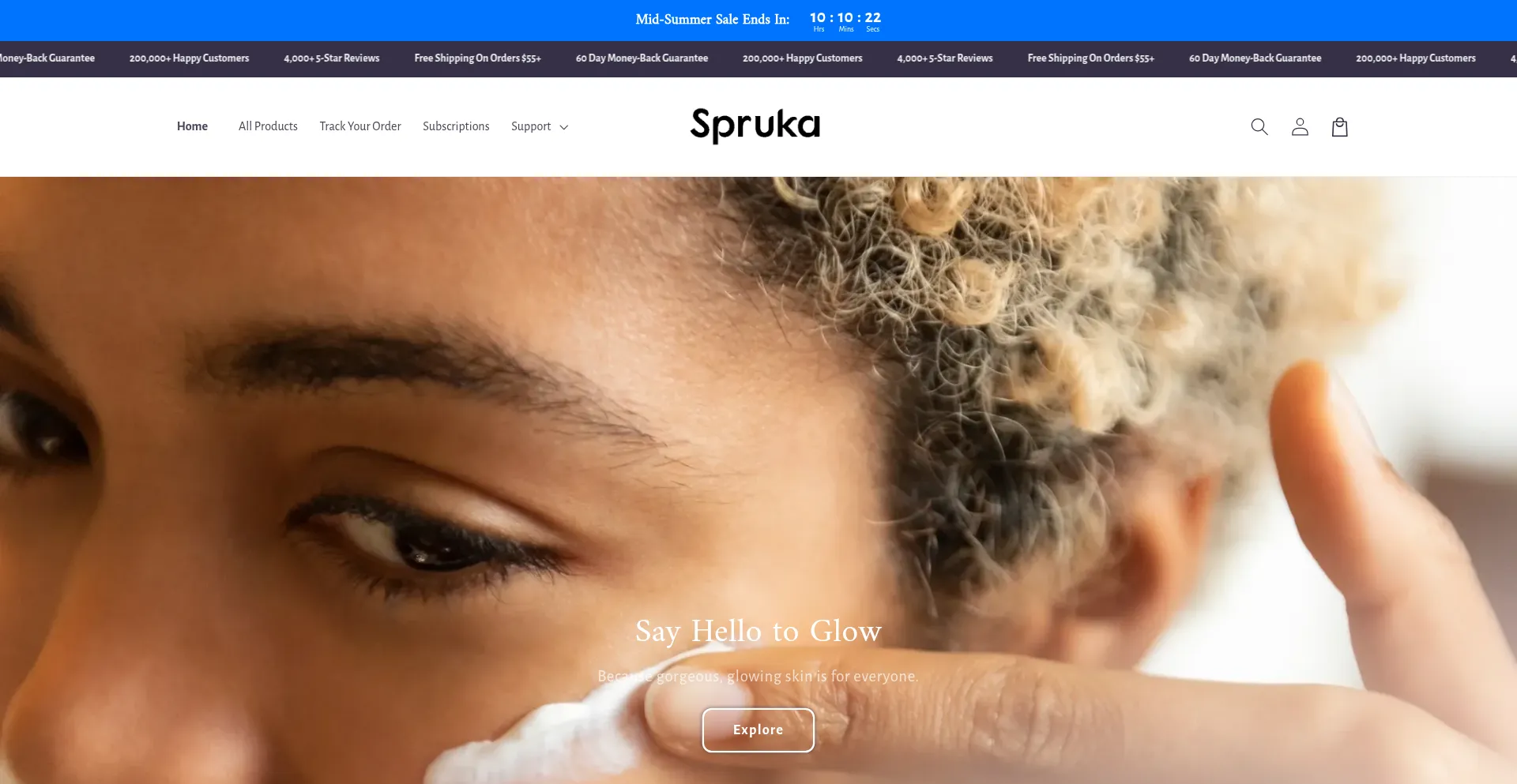Website screenshot of Spruka.com