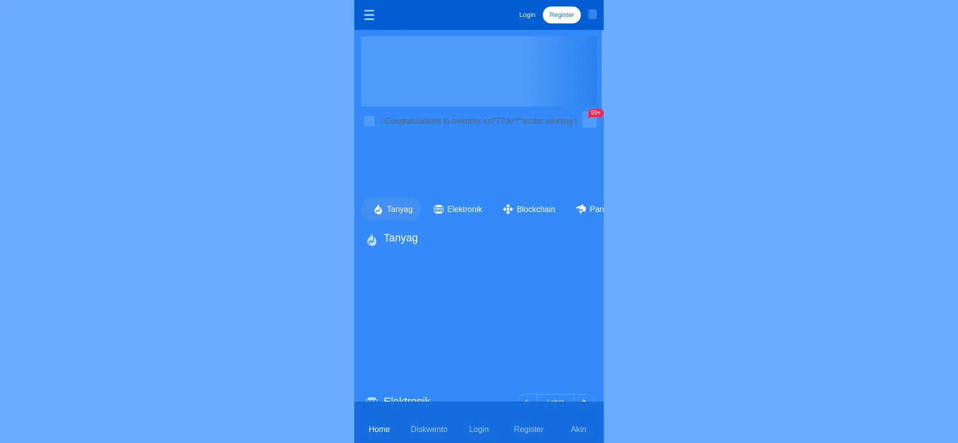 Website screenshot of Ss777a.com