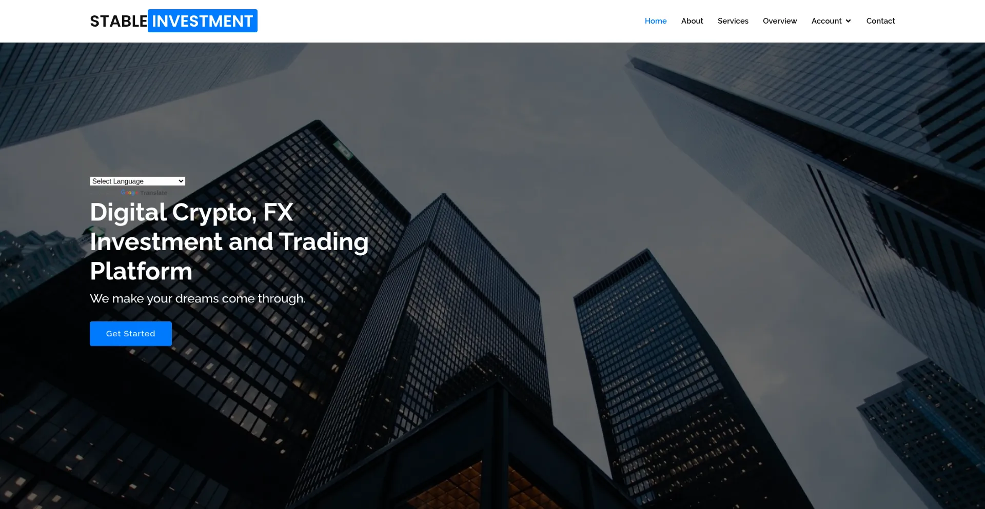 Website screenshot of Stableproinvest.com