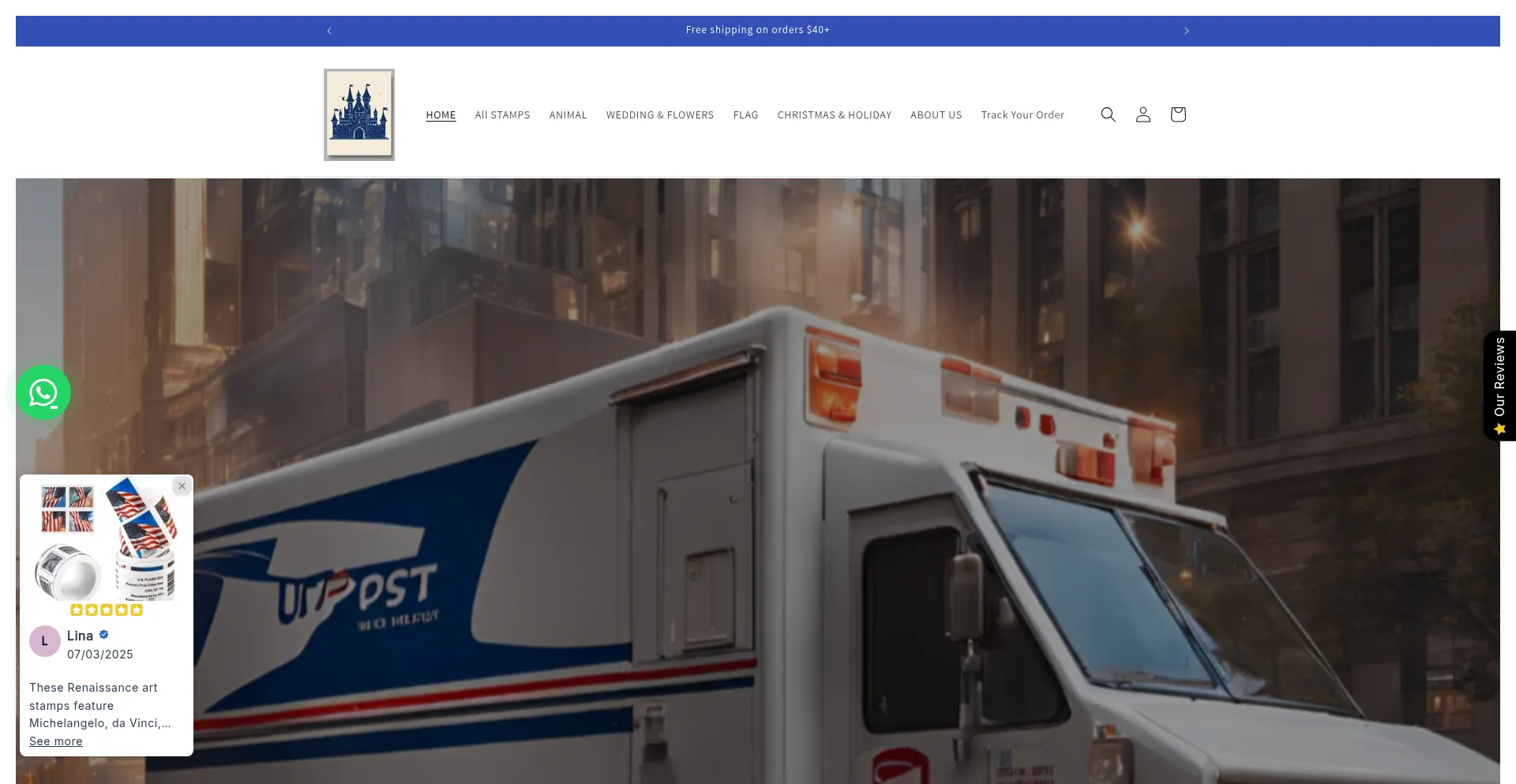 Website screenshot of Stamp2castle.com