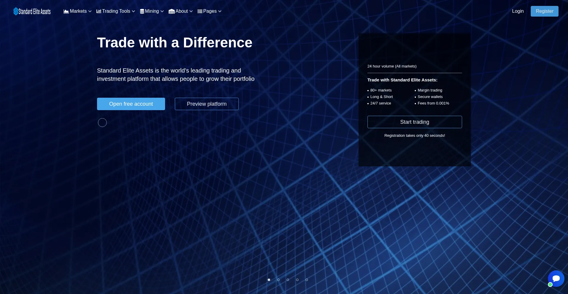 Website screenshot of Standardeliteassets.com