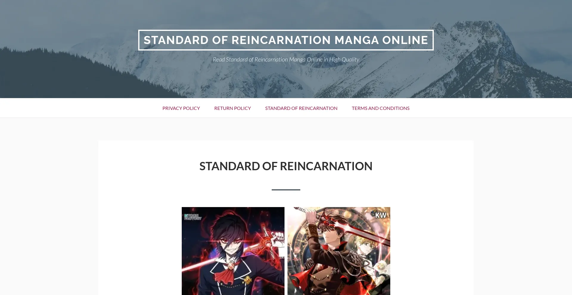 Website screenshot of Standardofreincarnation.org