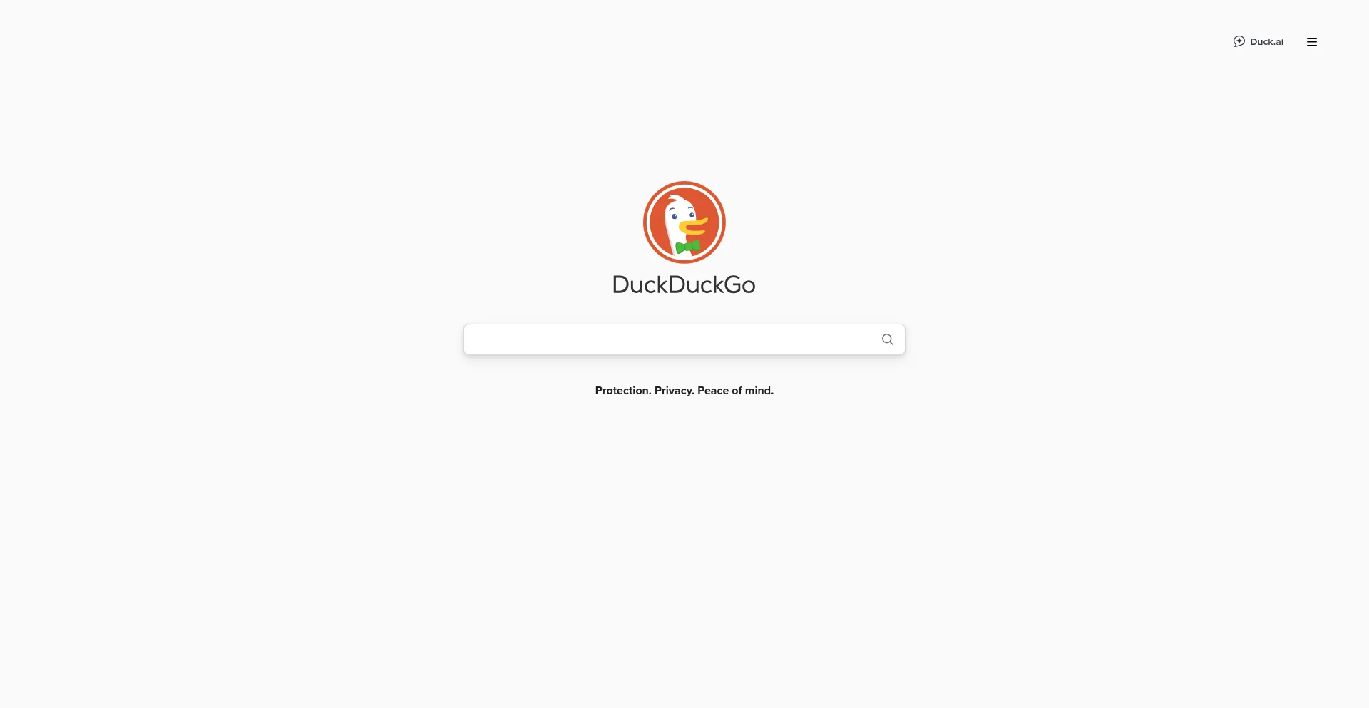 Website screenshot of Start.duckduckgo.com