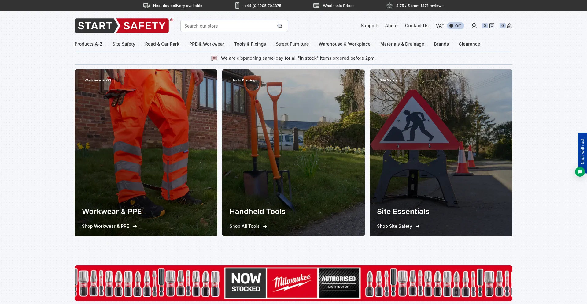 Website screenshot of Startsafety.uk