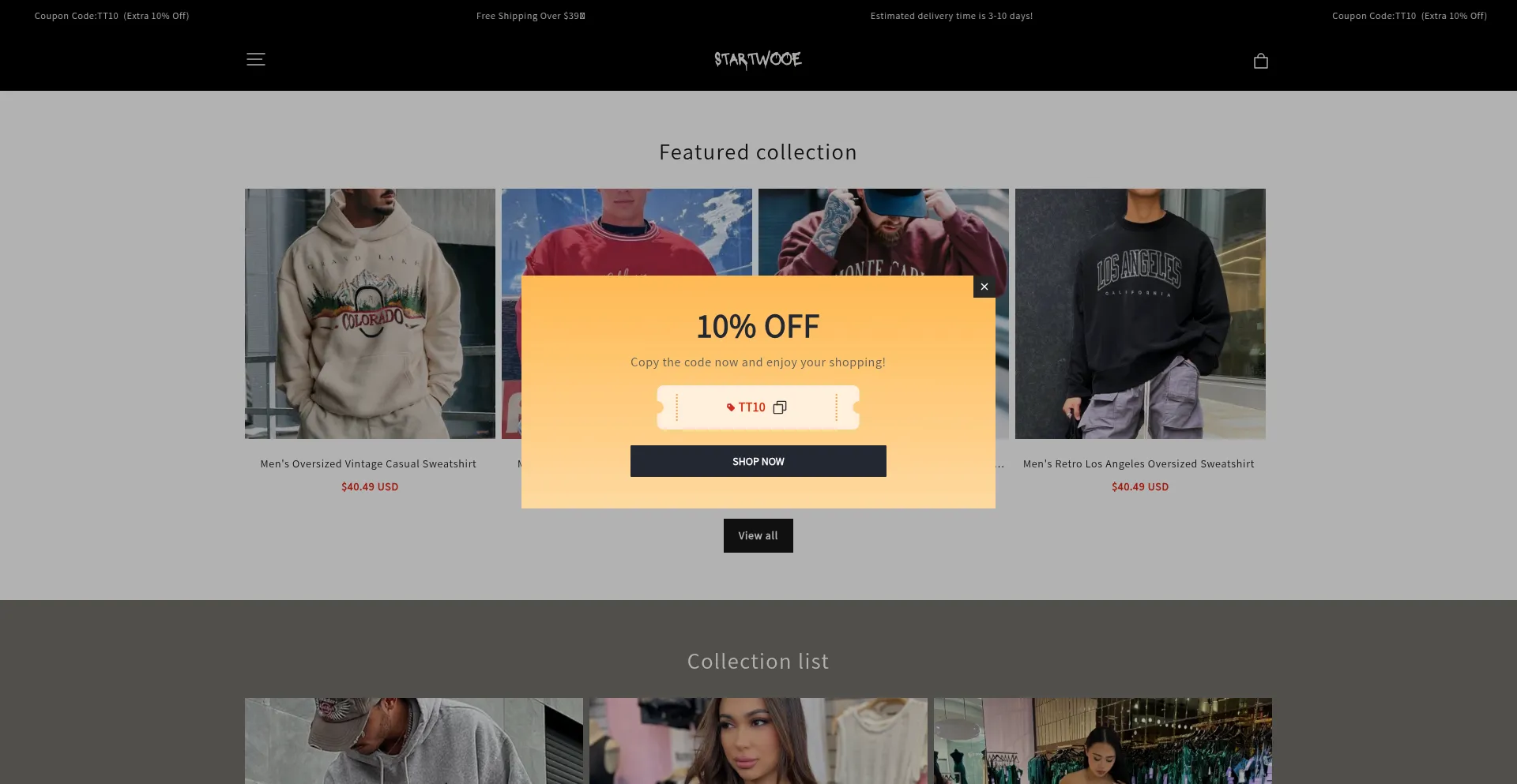 Website screenshot of Startwooe.com
