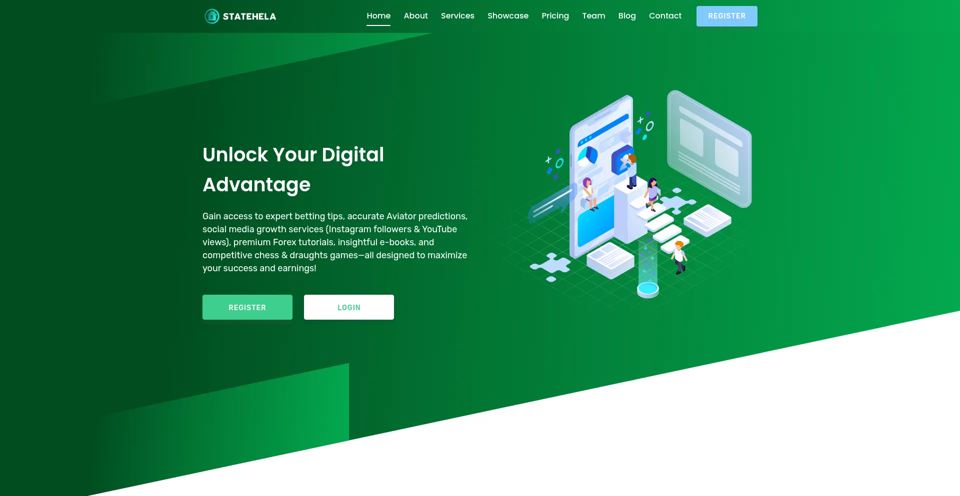 Website screenshot of Statehela.com