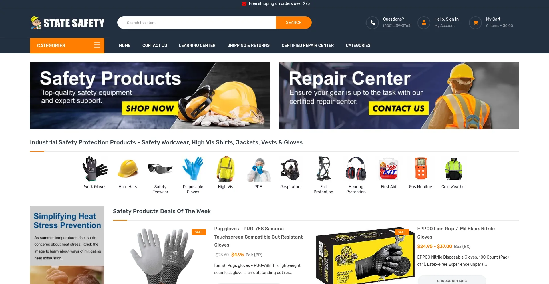 Website screenshot of Statesafety.com