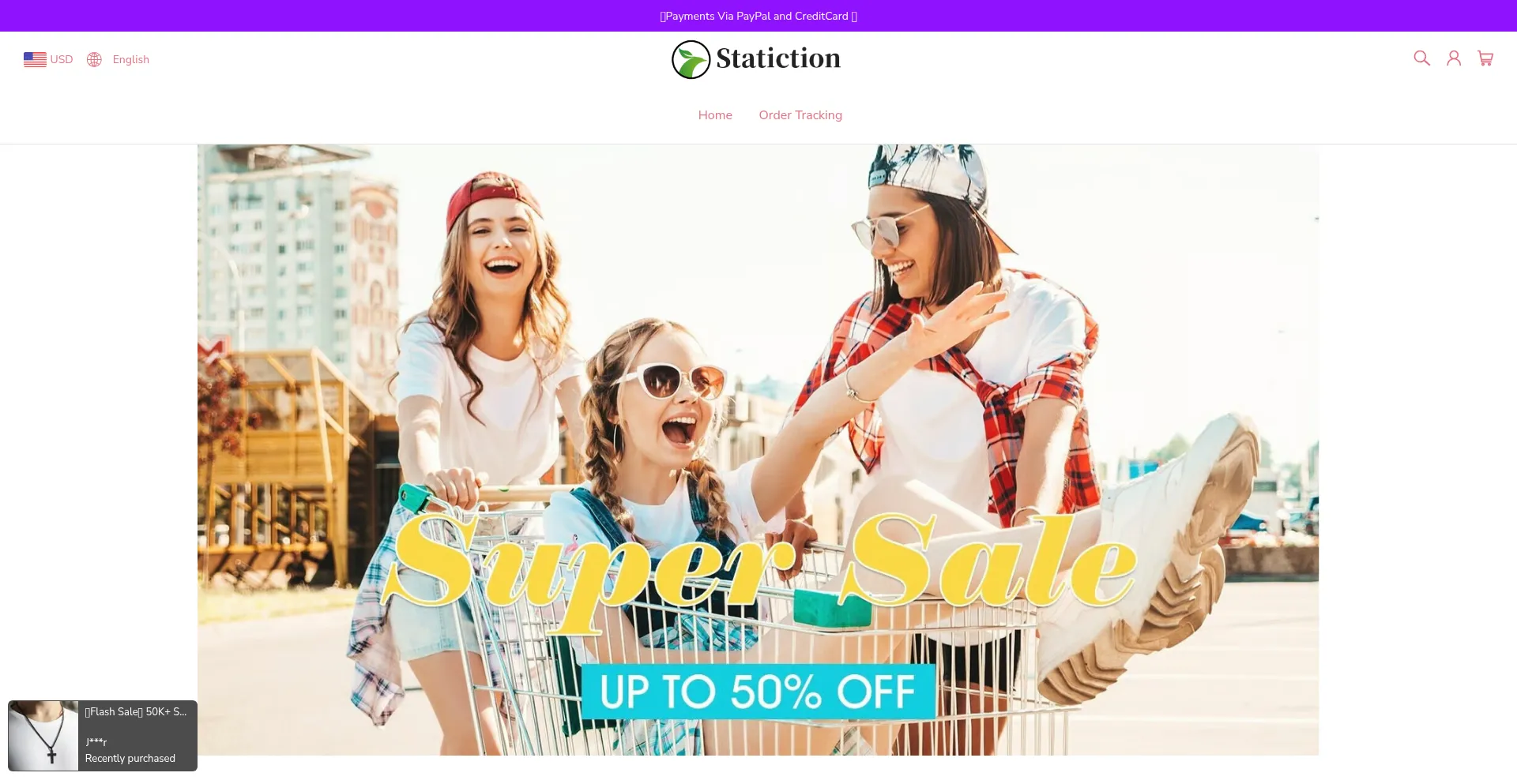 Website screenshot of Statiction.com