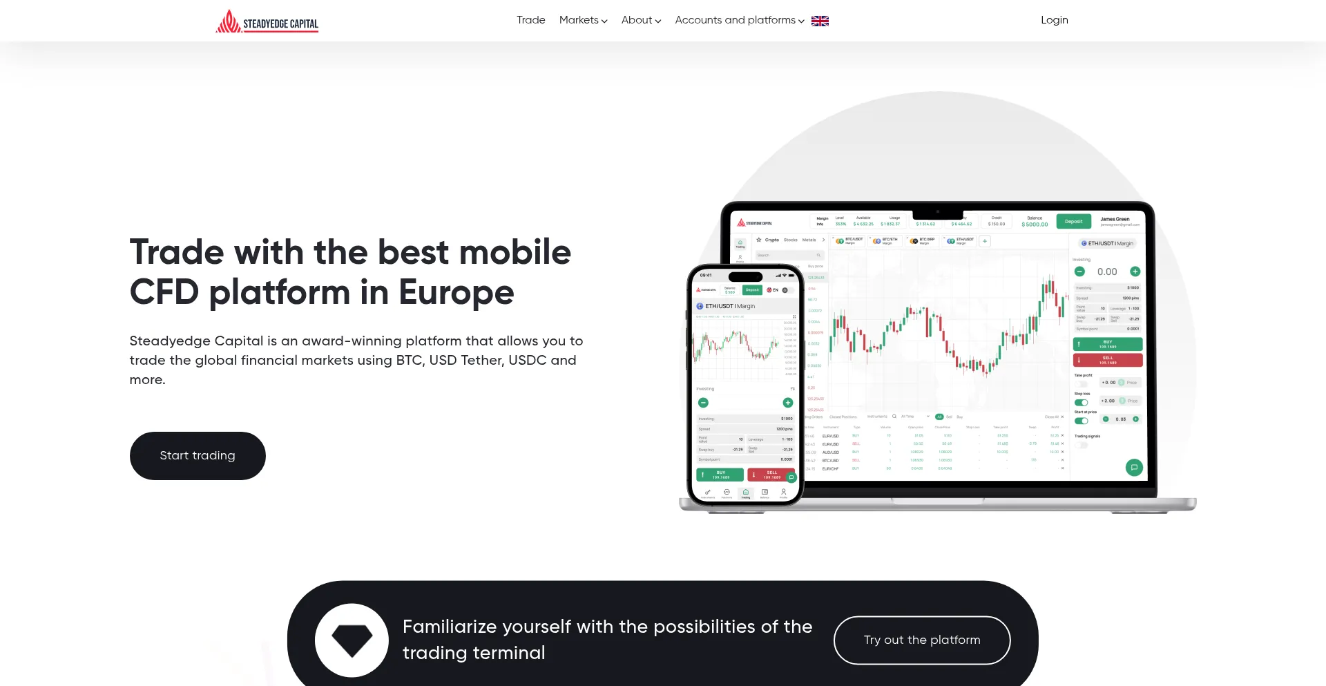 Website screenshot of Steadyedge.top