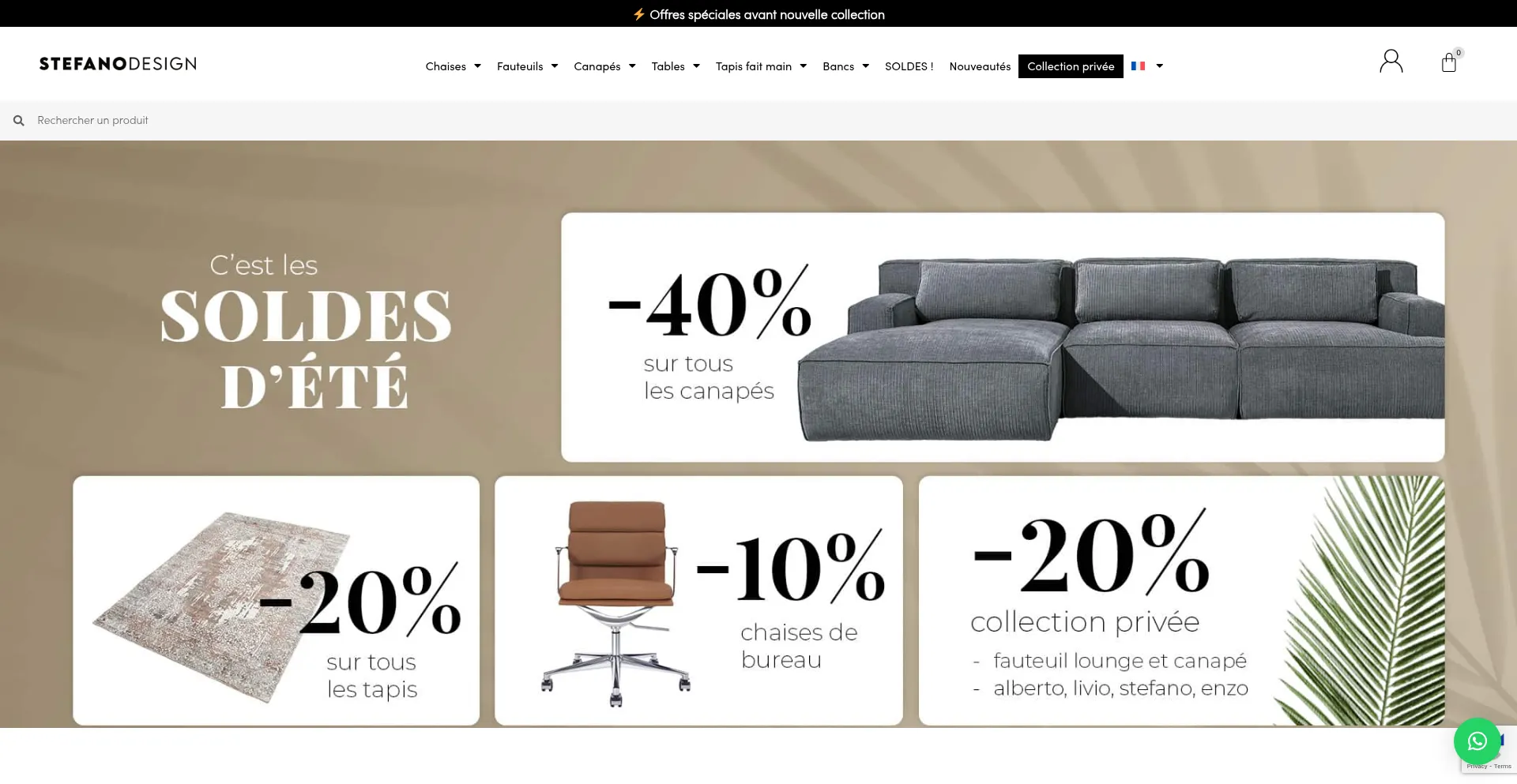 Website screenshot of Stefanodesign.com