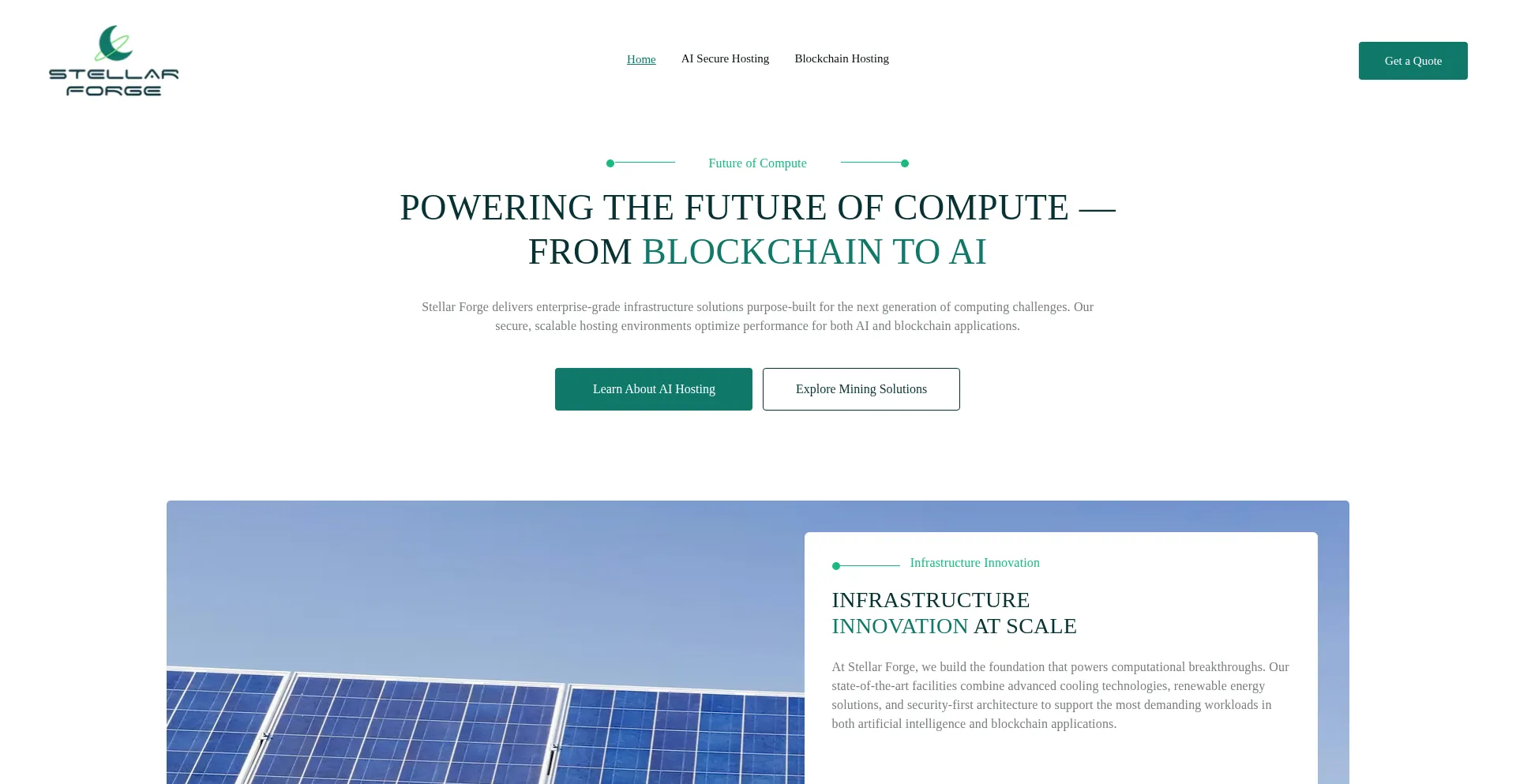 Website screenshot of Stellarforge.com
