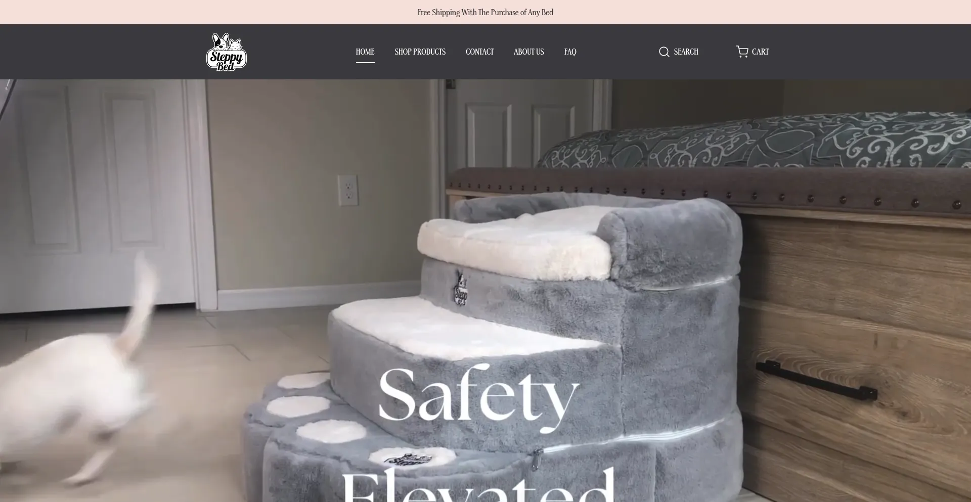 Website screenshot of Steppybed.com