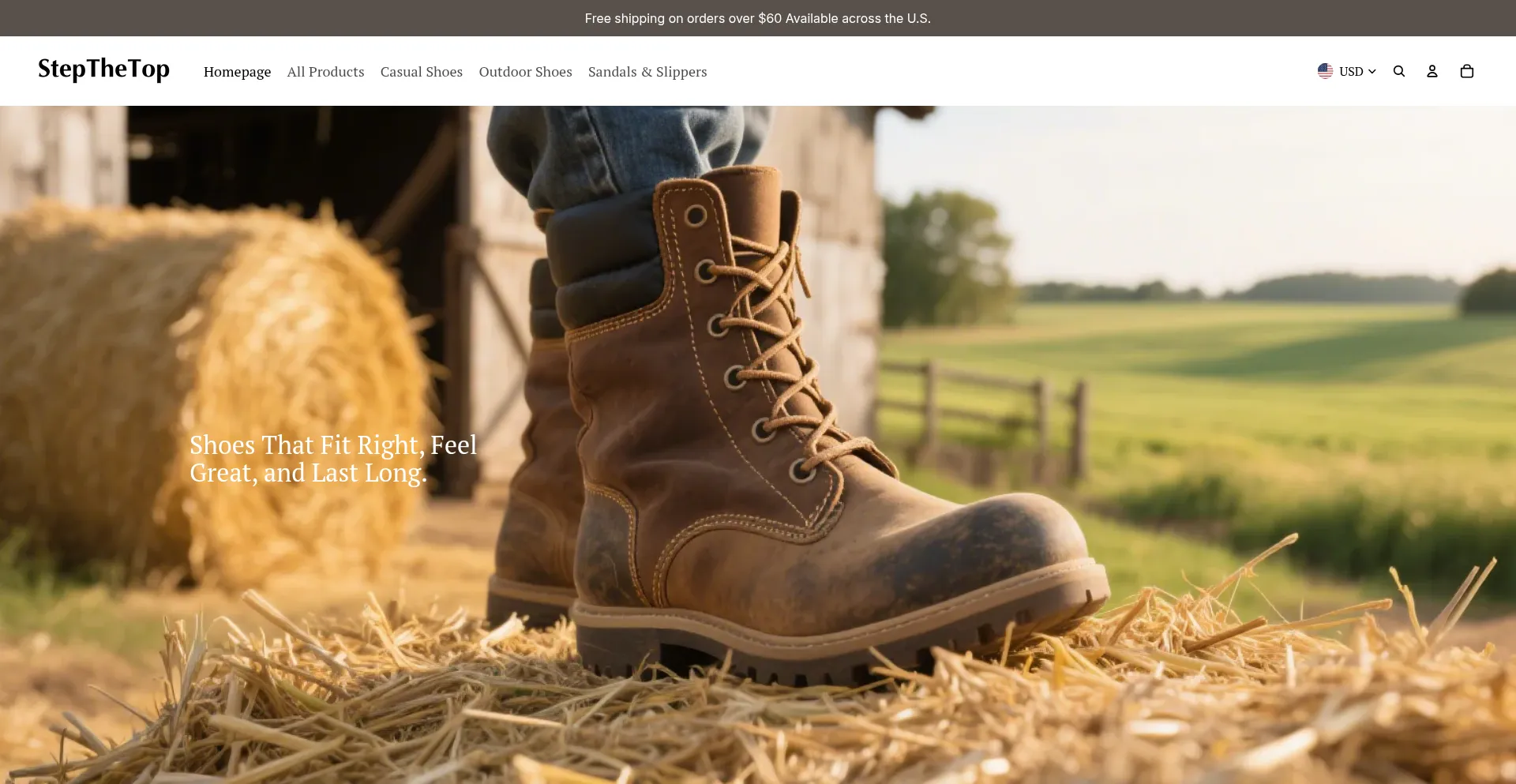 Website screenshot of Stepthetop.com