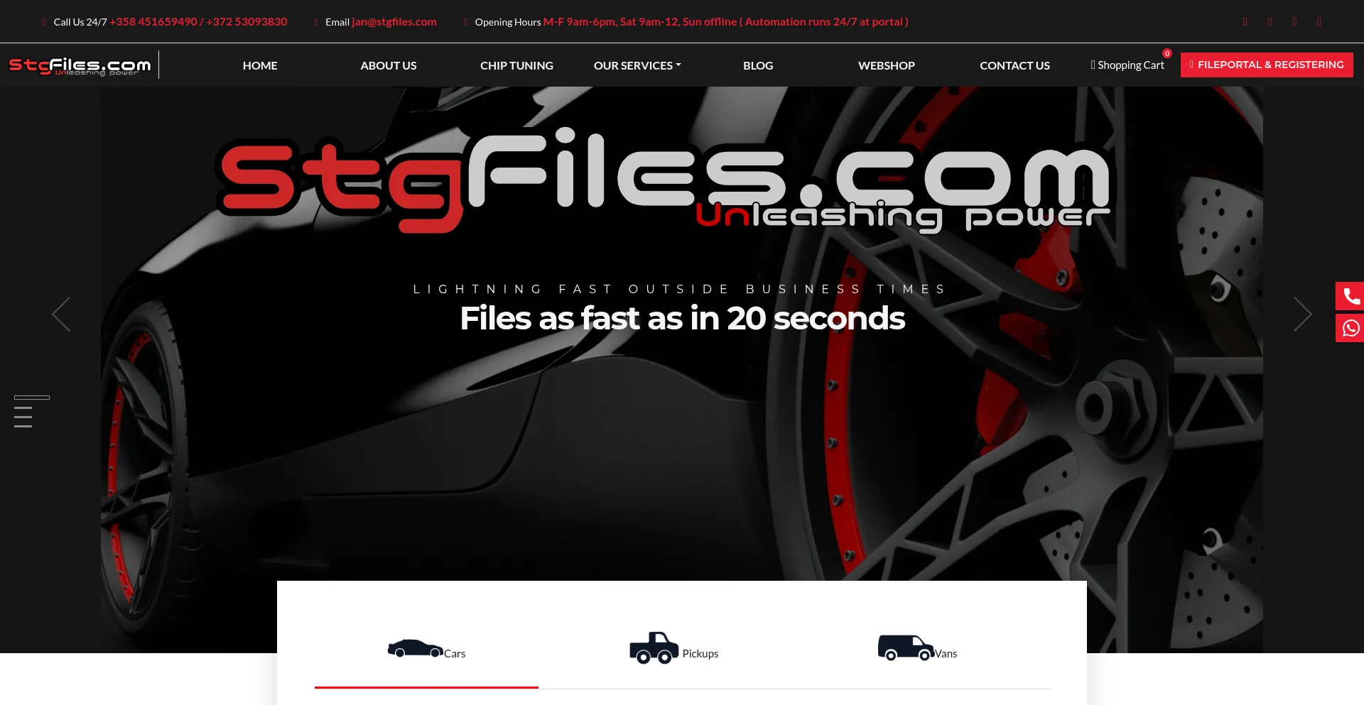 Website screenshot of Stgfiles.com