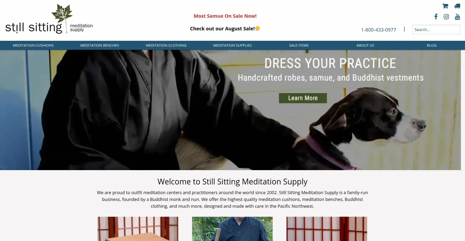 Website screenshot of Stillsitting.com