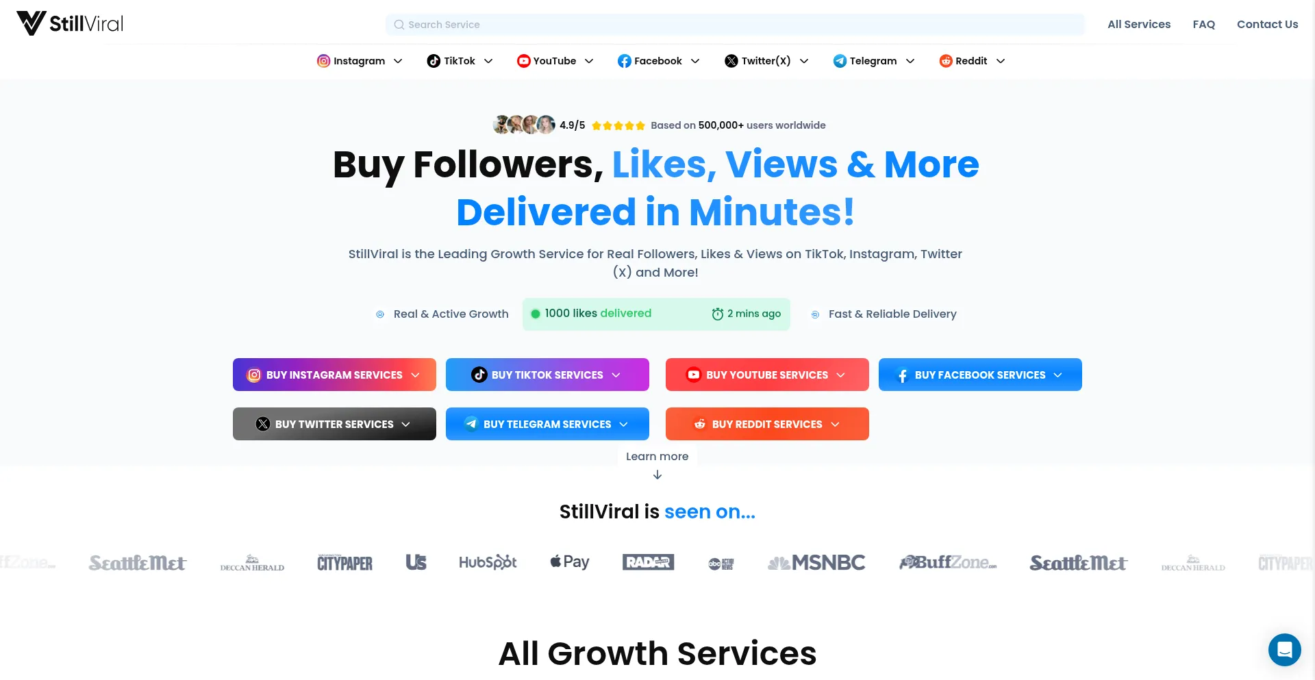 Website screenshot of Stillviral.com