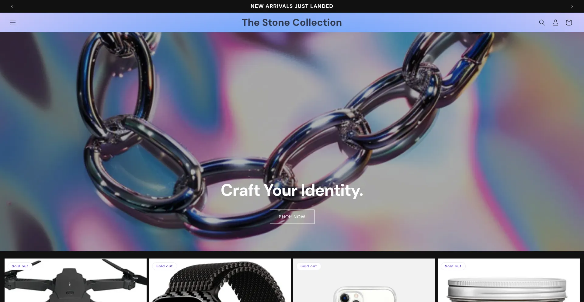 Website screenshot of Stonecollection.shop