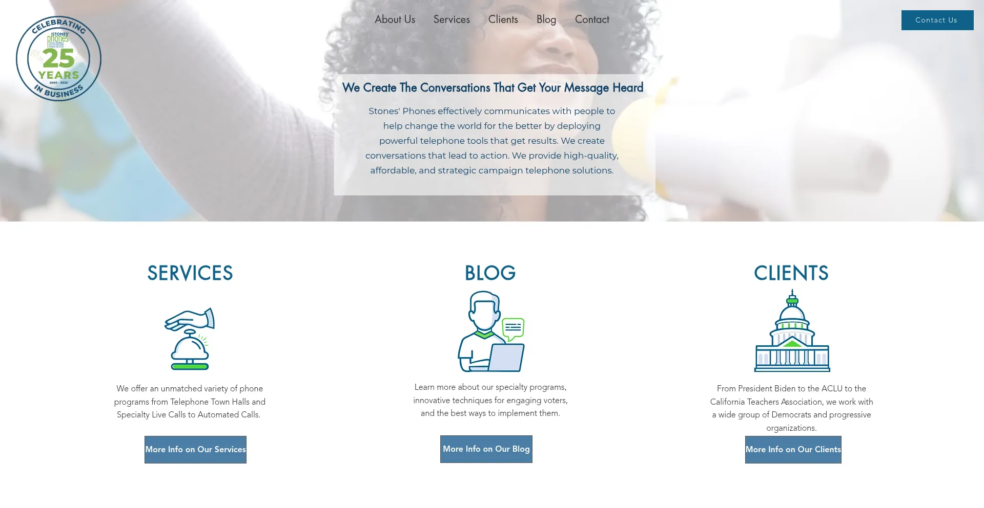 Website screenshot of Stonesphones.com