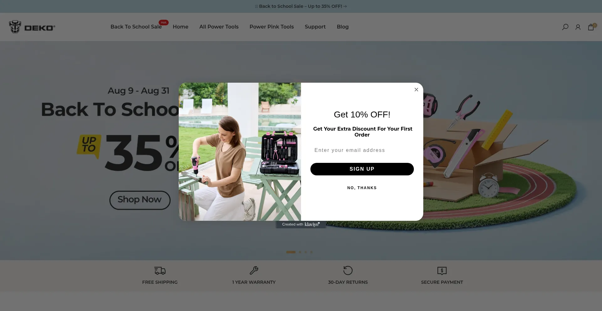 Website screenshot of Store.dekotools.com