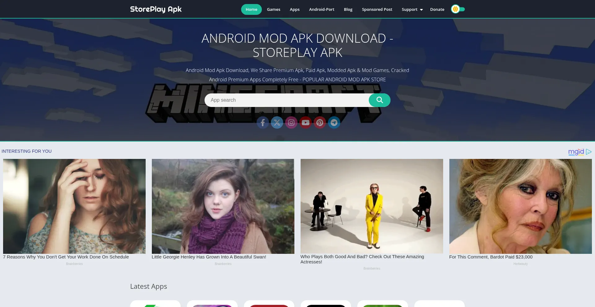 Website screenshot of Storeplayapk.com