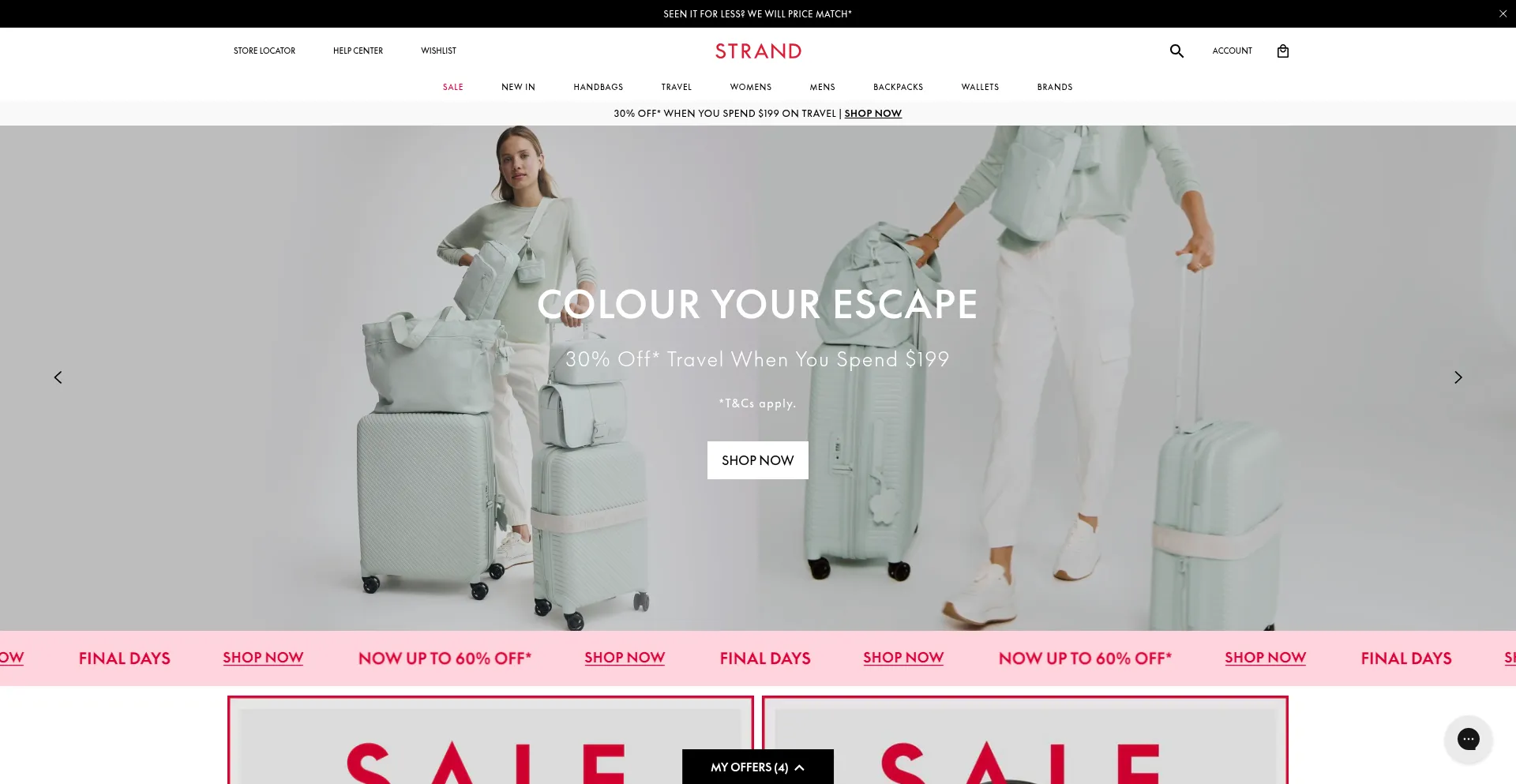 Strandbags.com.au Screenshot
