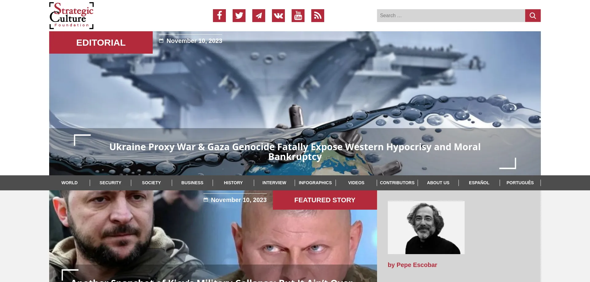 Website screenshot of Strategic-culture.su