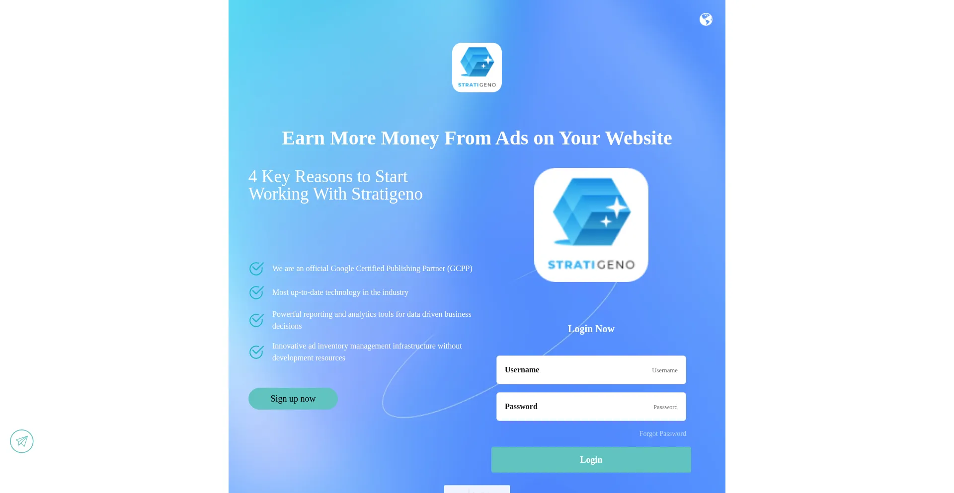 Website screenshot of Stratigeno.top