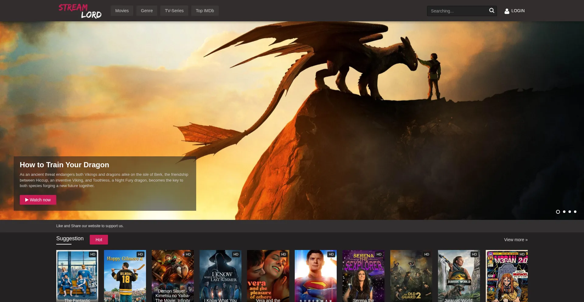 Website screenshot of Streamlord.to