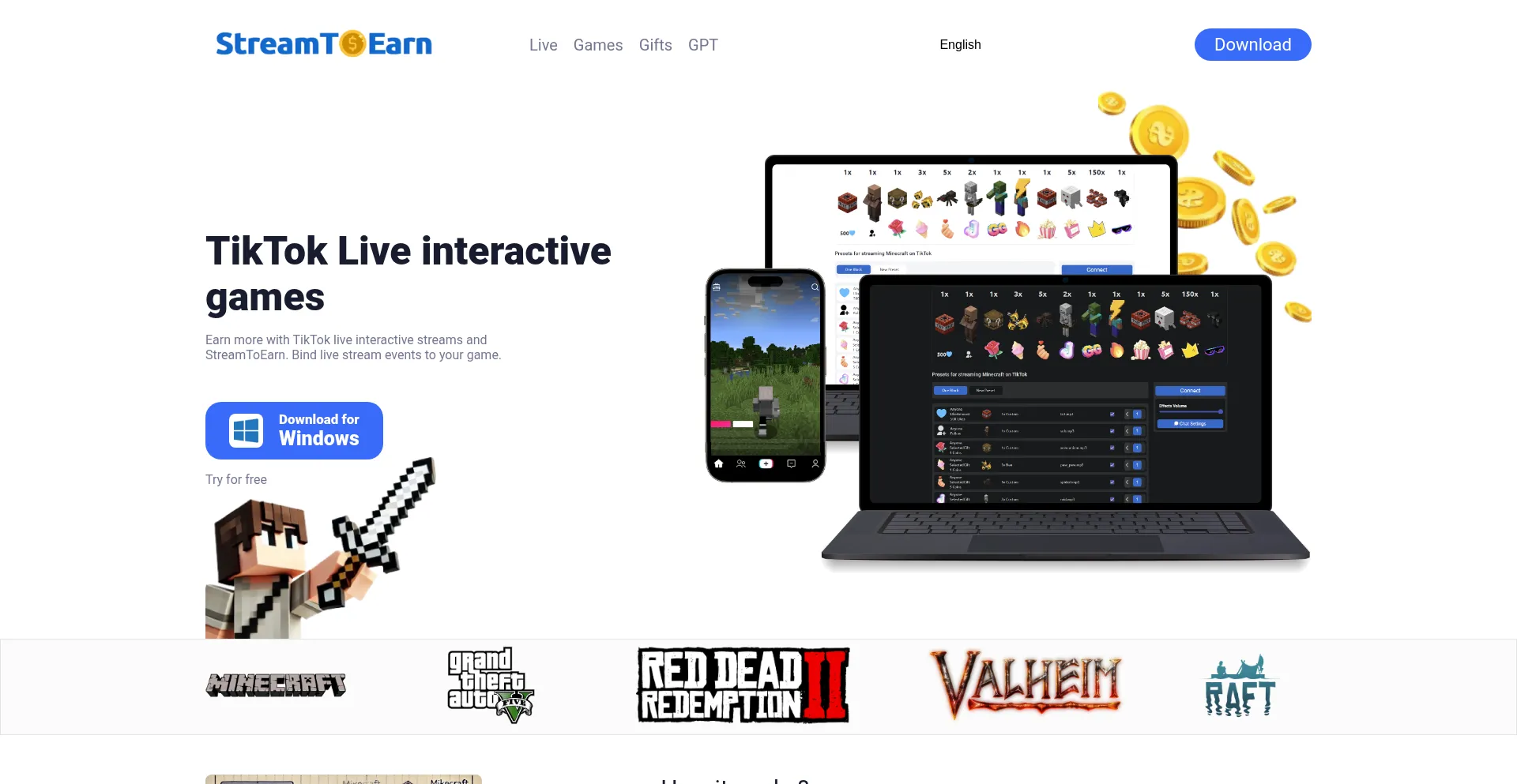 Website screenshot of Streamtoearn.io