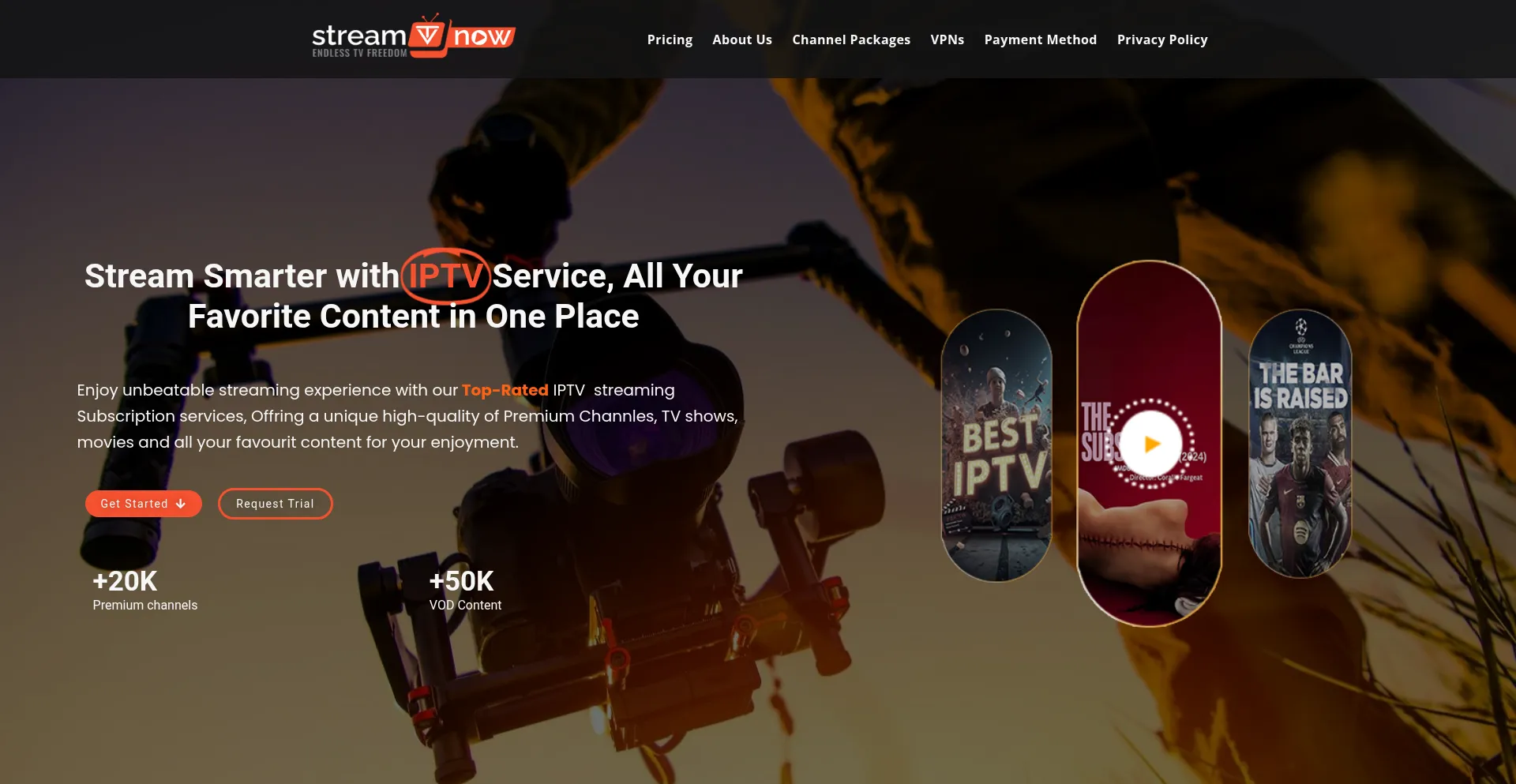 Website screenshot of Streamtvnow.shop