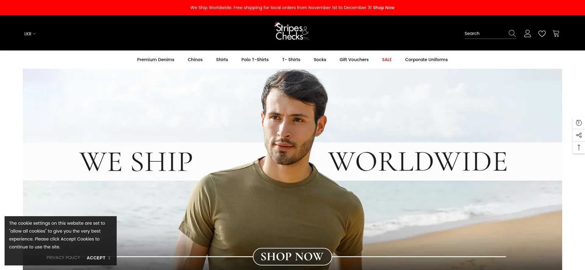 Website screenshot of Stripesandchecksinc.com