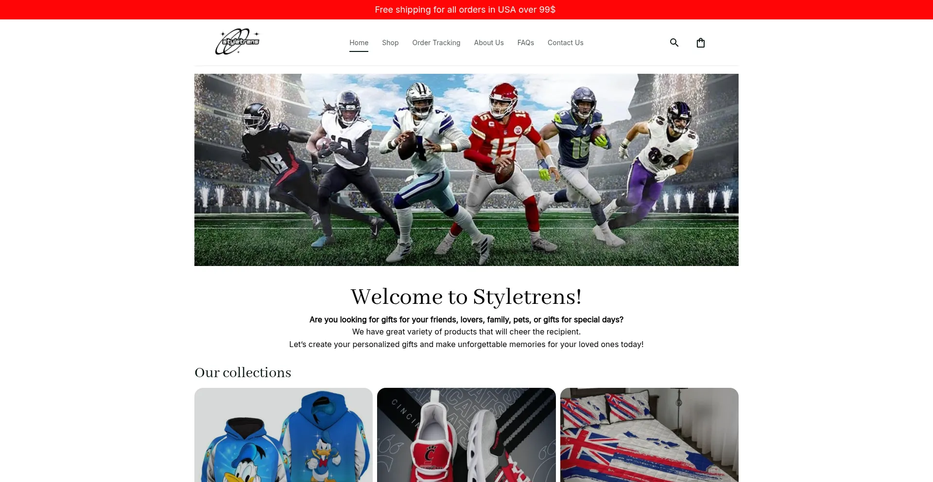 Website screenshot of Styletrens.com